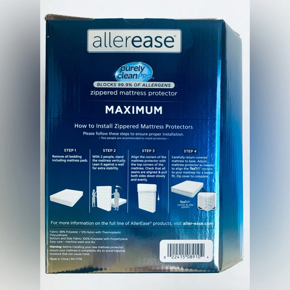 Twin AllerEase Waterproof Maximum Allergy Mattress Protector Cover New
